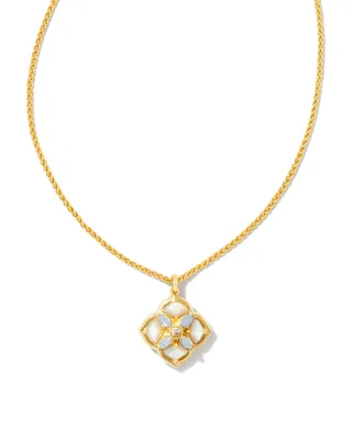 Dira Stone Gold Short Pendant Necklace in Mix