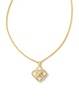 Dira Stone Gold Short Pendant Necklace in Mix
