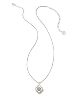 Dira Stone Silver Short Pendant Necklace in Ivory Mix