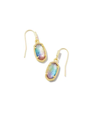 Lee Gold Drop Earrings in Yellow Watercolor Illusion