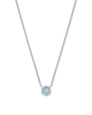 Davie Sterling Silver Pendant Necklace in Aquamarine