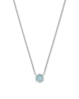 Davie Sterling Silver Pendant Necklace in Aquamarine