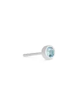 Iva Sterling Silver Single Stud Earring in Swiss Blue Topaz