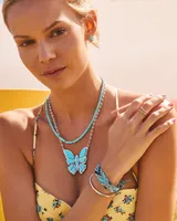 Britt Silver Beaded Bracelet in Turquoise Mix