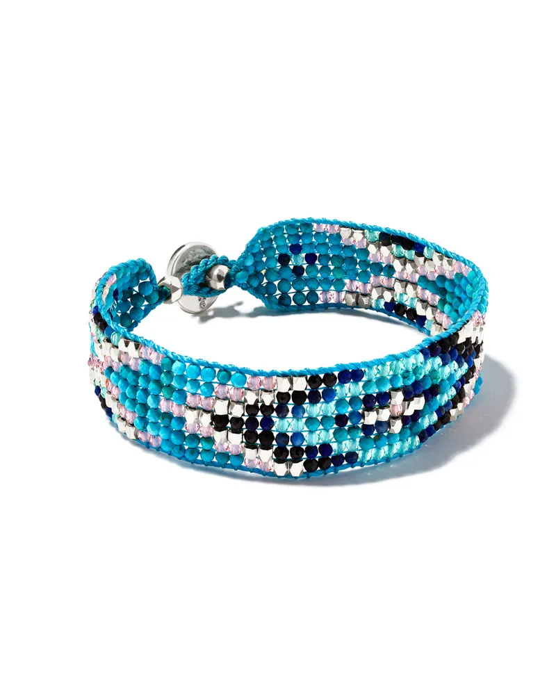 Britt Silver Beaded Bracelet Turquoise Mix