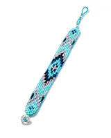 Britt Silver Beaded Bracelet in Turquoise Mix