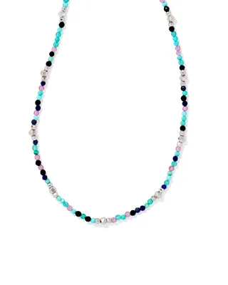 Britt Silver Choker Necklace in Turquoise Mix