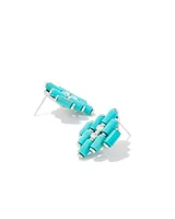 Ember Silver Statement Stud Earrings in Variegated Turquoise Magnesite