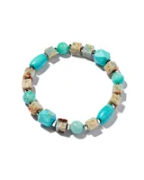 Ember Silver Stretch Bracelet in Variegated Turquoise Magnesite
