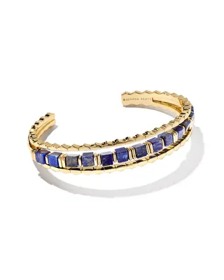 Ember Gold Triple Cuff Bracelet in Blue Lapis