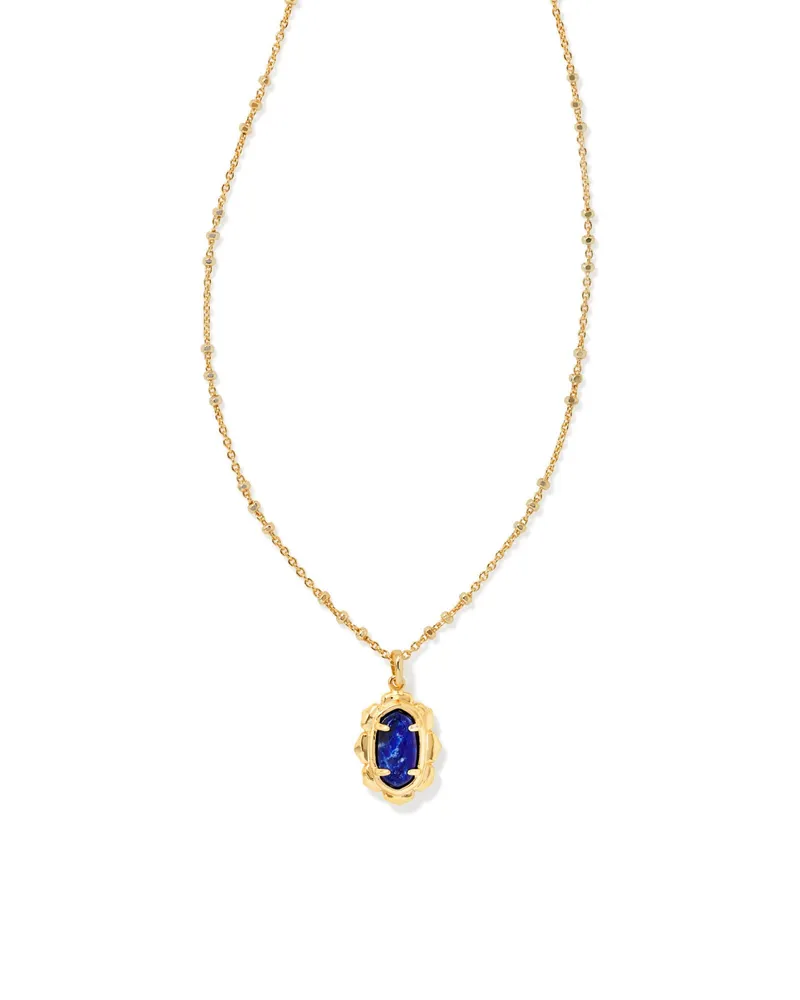 Piper Gold Pendant Necklace in Blue Lapis