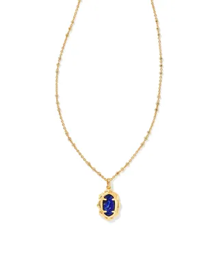 Piper Gold Pendant Necklace in Blue Lapis