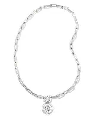 Brielle Convertible Medallion Chain Necklace in Silver