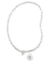 Brielle Convertible Medallion Chain Necklace in Silver