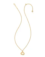 Framed Kendall Gold Short Pendant Necklace in Ivory Mother-of-Pearl