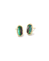 Grayson Gold Stone Stud Earrings in Lilac Abalone