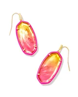 Elle Gold Enamel Framed Drop Earrings in Sunset Ombre Illusion