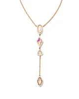 Greta Gold Y Necklace in Mix