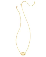 Elisa Gold Satellite Short Pendant Necklace in Yellow Kyocera Opal
