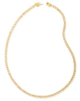 Larsan Silver Tennis Necklace in White Crystal