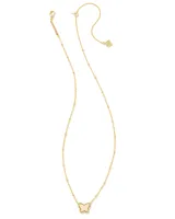 Lillia Gold Small Short Pendant Necklace in Iridescent Drusy