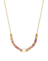 Lila Vintage Gold Strand Necklace in Pastel Shells