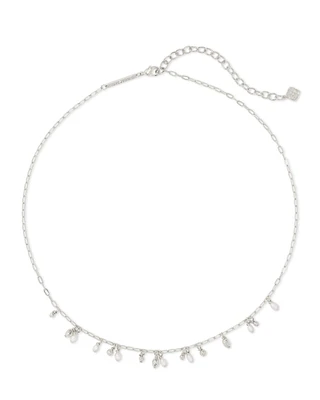 Mollie Gold Choker Necklace in White Pearl