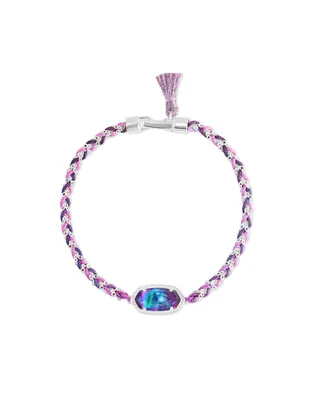 Elaina Silver Braided Friendship Bracelet in Lilac Abalone