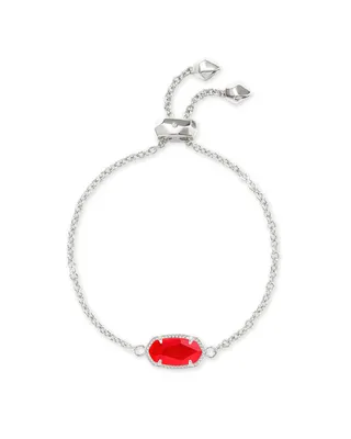 Elaina Silver Adjustable Chain Bracelet in Red Illusion