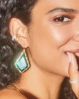 Faceted Alex Gold Drop Earrings in Emerald Illusion