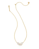 Blair Gold Butterfly Pendant Necklace in White Crystal