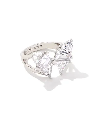 Blair Silver Butterfly Ring White Crystal