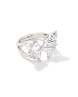 Blair Silver Butterfly Ring White Crystal