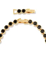 Carmen Gold Tennis Necklace in Black Spinel