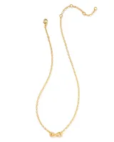 Annie Gold Infinity Pendant Necklace in White Crystal