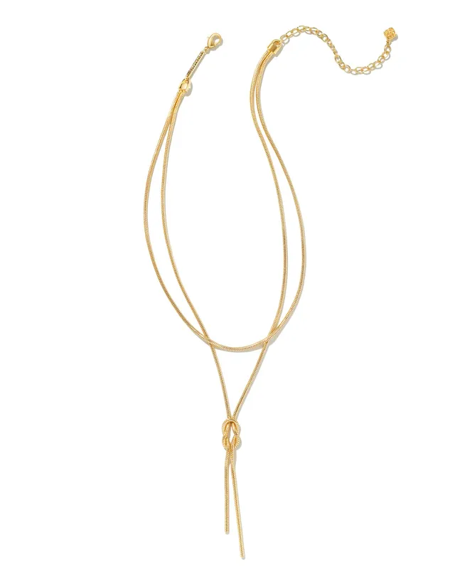 Kendra Scott Grayson Gold Y Necklace in White Crystal | The Summit at Fritz  Farm