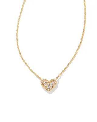 Ari Gold Pave Crystal Heart Necklace in Crystal