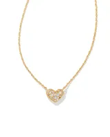Ari Gold Pave Crystal Heart Necklace in White Crystal