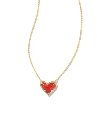 Ari Heart Gold Pendant Necklace in Watercolor Illusion