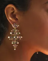 Madelyn Gold Statement Earrings in Multi Mix