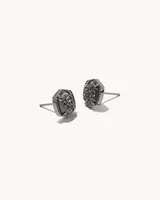 Davie Gunmetal Stud Earrings in Black Drusy