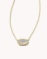 Elisa Gold Pendant Necklace in Iridescent Opalite