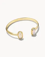 Elton Gold Cuff Bracelet in Iridescent Opalite