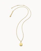 Letter B Coin Pendant Necklace in 18k Gold Vermeil