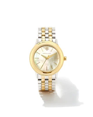 Alex Two Tone Stainless Steel 35mm Watch Ivory Mother-of-Pearl