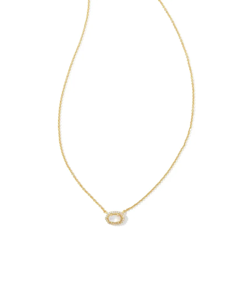 Chelsea Gold Pendant Necklace in Ivory Mother-of-Pearl