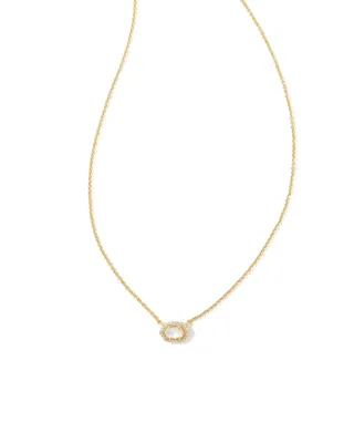 Chelsea Gold Pendant Necklace in Ivory Mother-of-Pearl