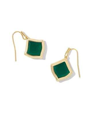 Kacey Gold Drop Earrings in Emerald Cat's Eye