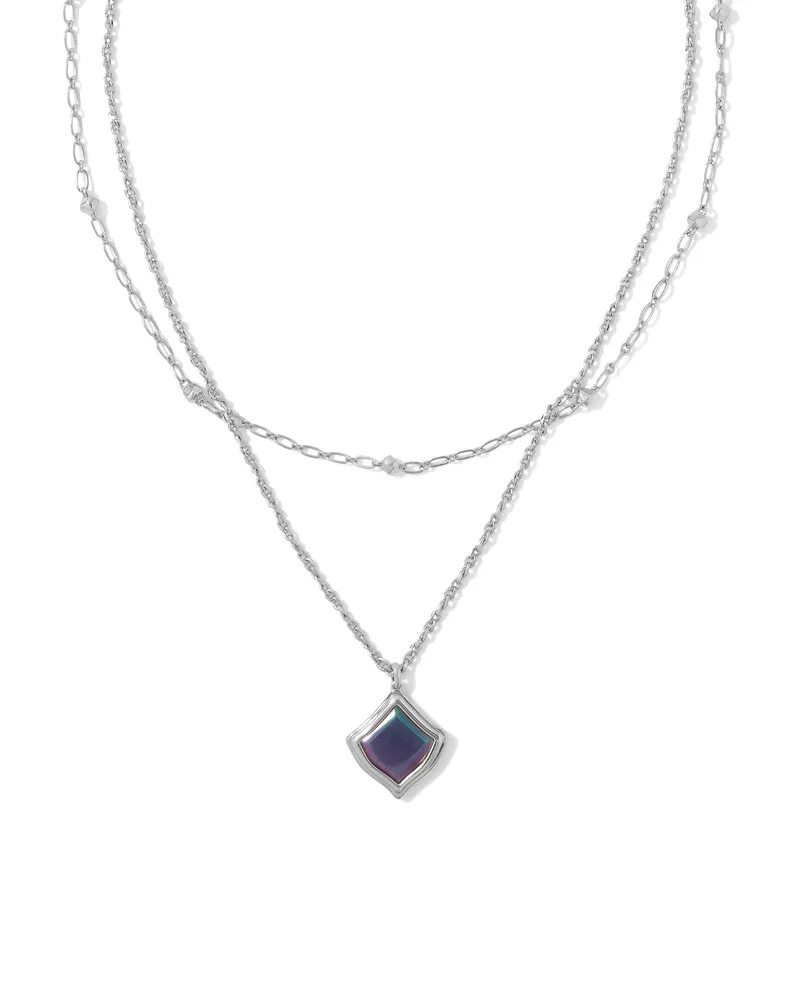 Kendra Scott Ansley Long Heart Pendant Necklace & Earrings Silver Amethyst  | Heart pendant necklace, Silver amethyst, Heart pendant