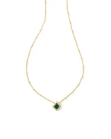 Kacey Gold Short Pendant Necklace in Emerald Cat's Eye